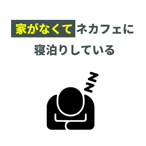 家がなくてネカフェに寝泊りしている